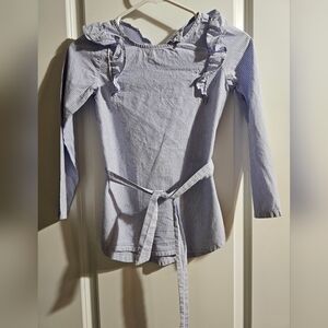 Striped Long Sleeve Top with Ruffle Details